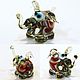 Collectible micro figurine made of colored glass ant elephant, Miniature figurines, Moscow,  Фото №1