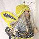 Doll butterfly. Yellow with gray. Interior doll. Stuffed Toys. CountryKids - doll with a soul. My Livemaster. Фото №5