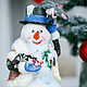 Ватная игрушка под ёлку Снеговик большой, Снеговики, Бобруйск,  Фото №1