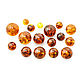 Ball-amber10mm-Cognac color-Drilled - Real, Beads1, Kaliningrad,  Фото №1
