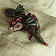 Dragon brooch "Ruby". Brooch beads. Embroidered dragon. Brooches. master Alena Litvin. My Livemaster. Фото №4