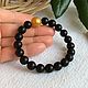 Order Bracelet from Baltic amber series Black amber, insert is honey. Mark Amberstein, sale amber products. Livemaster. . Bead bracelet Фото №3