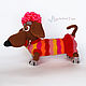 Order Amigurumi dog pattern. Crochet tabby lady dachshund. InspiredCrochetToys. Livemaster. . Knitting patterns Фото №3