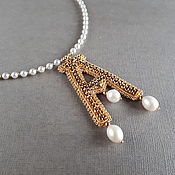 Украшения handmade. Livemaster - original item Necklace with the letter A, Anne Boleyn Personalized gold necklace. Handmade.