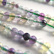 Материалы для творчества handmade. Livemaster - original item Beads: fluorite ball cut 3 mm thread 39,5 cm. Handmade.