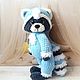Енот, Голубой енот. Мягкие игрушки. Toys-by-panda. Интернет-магазин Ярмарка Мастеров.  Фото №2