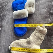 Одежда детская handmade. Livemaster - original item Set: sheepskin mittens wool socks. Handmade.