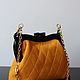 Yellow suede clutch on the clasp quilted. Clasp Bag. Olga'SLuxuryCreation. Online shopping on My Livemaster.  Фото №2