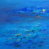 Акварель Море-Небо-Облака. Картина акварель
