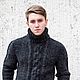 Заказать Свитер мужской вязаный НОРТОН графит. Вязаный кэжуал  UNIC Ирина. Ярмарка Мастеров. . Свитеры мужские Фото №3