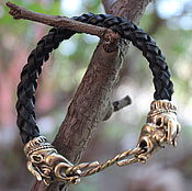 Украшения handmade. Livemaster - original item Unisex leather bracelet - zodiac Taurus. Handmade.