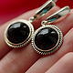 Earrings with onyx, 'Carmen', black agate, silver. Earrings. EdGems jewerly. Online shopping on My Livemaster.  Фото №2