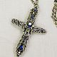 Cross pendant blue pendant with lapis lazuli pendant with pearl personal charm. Pendant. Liza K (Lizaveta1). Online shopping on My Livemaster.  Фото №2