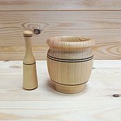 Русский стиль handmade. Livemaster - original item The wooden mortar. Tableware made of cedar. Handmade.