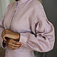 Vestido de lino rosa con cuello alto. Dresses. molinialife. Интернет-магазин Ярмарка Мастеров.  Фото №2