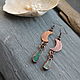Заказать Серьги Медные С Морскими Стеклами. NadyaBriJewelry. Ярмарка Мастеров. . Серьги классические Фото №3
