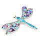 brooch Dragonfly. Brooch with turquoise, charoite, mother of pearl, rhodonite, Brooches, Moscow,  Фото №1
