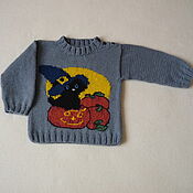 Одежда детская handmade. Livemaster - original item Sweaters & Jumpers: Kids Halloween Knitted Jumper. Handmade.