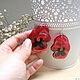 Bright Transparent Resin Earrings Red Flowers Poppy Anyutka Boho. Earrings. WonderLand. My Livemaster. Фото №4