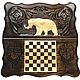 Backgammon handmade 'Bear 1' Art. .031, Backgammon and checkers, Moscow,  Фото №1