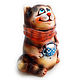 Ceramic figurine 'Cat with a cup'. Figurines. aboka. Online shopping on My Livemaster.  Фото №2