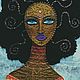 Африканка - плетённая картина из ниток и гвоздей, Стринг-арт, Орел,  Фото №1