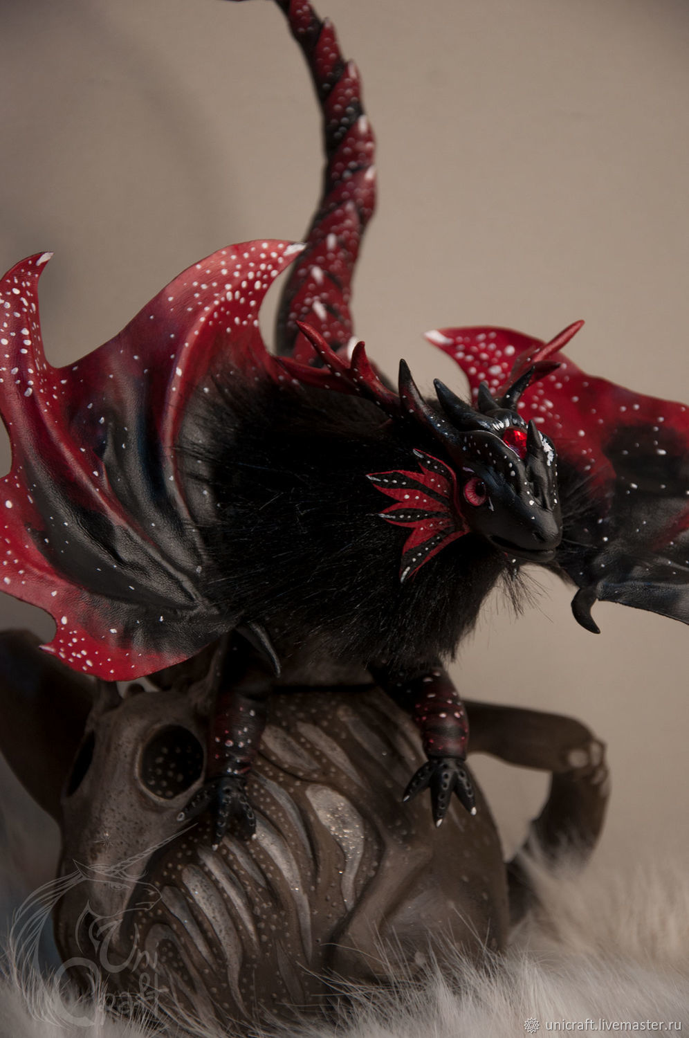 Дракон Темного Леса. Подвижная игрушка из кожи и меха на заказ в ...