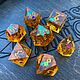 Дайсы, кубики ручной работы для DnD (Dungeons and Dragons) Golden Fall. Фишки и кости. Fantasy Minis. Ярмарка Мастеров.  Фото №4