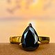 17p Ring with a black diamond ' Dawn ' to buy, Rings, Tolyatti,  Фото №1