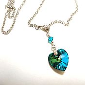 Украшения handmade. Livemaster - original item Heart Pendant Blue Heart Y pendant. Handmade.