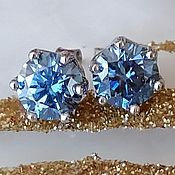 Earrings star sapphire silver