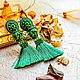 Olivia earrings, green earrings, long tassel earrings, bright. Tassel earrings. LADY-LIZA jewelry shop. My Livemaster. Фото №4