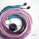 Thin belt rope made of beads with fluorite and amethyst lilac. Belt. gershman. Online shopping on My Livemaster.  Фото №2