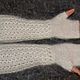 Длинные митенки белые вязаные из 100% козьего пуха Hand Knit. Митенки. ПУХОВЫЙ ШИК KOZAmoDA (kozamoda) (kozamoda). Ярмарка Мастеров.  Фото №4