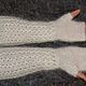Long white fingerless gloves knitted from 100% goat fluff Hand Knit. Mitts. KOZAmoDA (kozamoda) (kozamoda). My Livemaster. Фото №4