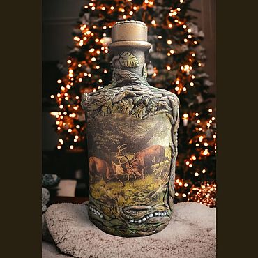 Посуда ручной работы. Ярмарка Мастеров - ручная работа Бутылка "Поединок". Handmade.