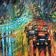 Painting pastel Rain in the night city, Pictures, Magnitogorsk,  Фото №1