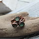 Набор из 3 штук медных колец с морскими стеклами. Набор колец. NadyaBriJewelry. Интернет-магазин Ярмарка Мастеров.  Фото №2