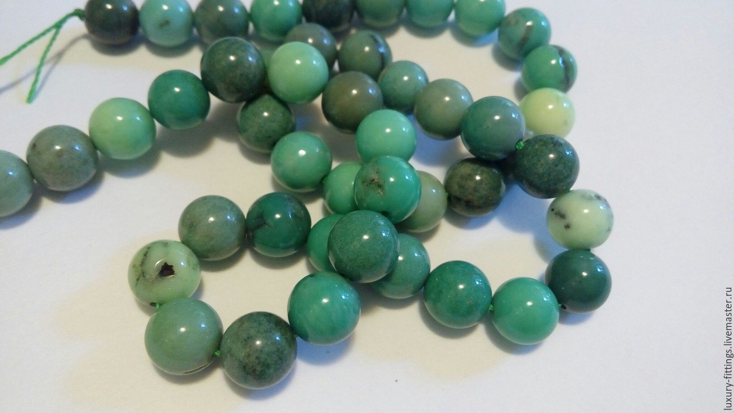 Smooth chrysoprase bead ball 8 mm ball, Beads1, Moscow,  Фото №1