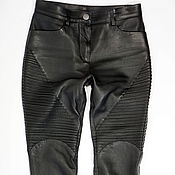 Одежда handmade. Livemaster - original item Women`s rocker leather trousers in motorcycle style. Handmade.