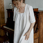 Одежда handmade. Livemaster - original item Darling White Long Linen Nightgown. Handmade.