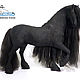 Figure horse frieze, black horse. Stuffed Toys. LaSSSka.hm. Online shopping on My Livemaster.  Фото №2