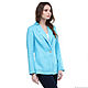 Linen jacket fitted turquoise. Suit Jackets. LINEN & SILVER ( LEN i SEREBRO ). Интернет-магазин Ярмарка Мастеров.  Фото №2