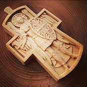Русский стиль handmade. Livemaster - original item Wooden Carved Double-Sided Cross. Handmade.