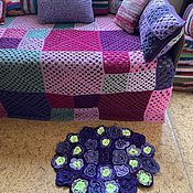 Для дома и интерьера handmade. Livemaster - original item A rug made of knitted flowers of different colors. Handmade.