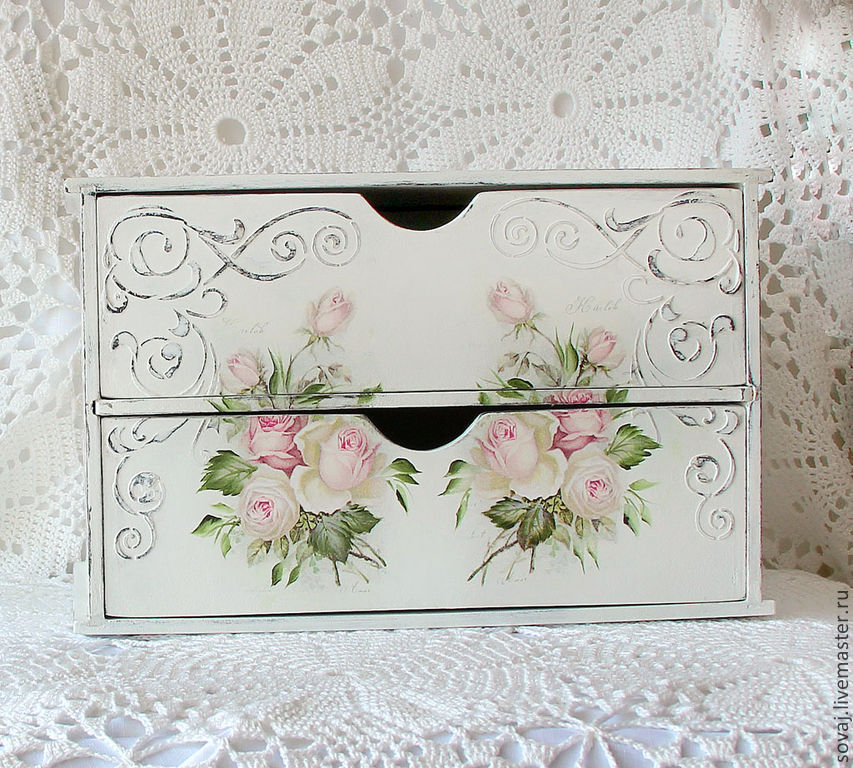 Mini Chest Of Drawers Shabby Chic Roses Zakazat Na Yarmarke