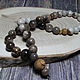 Rosary with petrified wood, amber and peach wood inserts. Bead bracelet. Beautiful gifts for the good people (Alura-lights). My Livemaster. Фото №4