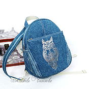 Сумки и аксессуары handmade. Livemaster - original item Copy of Backpack denim female Owl. Handmade.