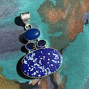 Винтаж handmade. Livemaster - original item Fantasy pendant 925 silver, lapis lazuli, sapphires, Holland. Handmade.