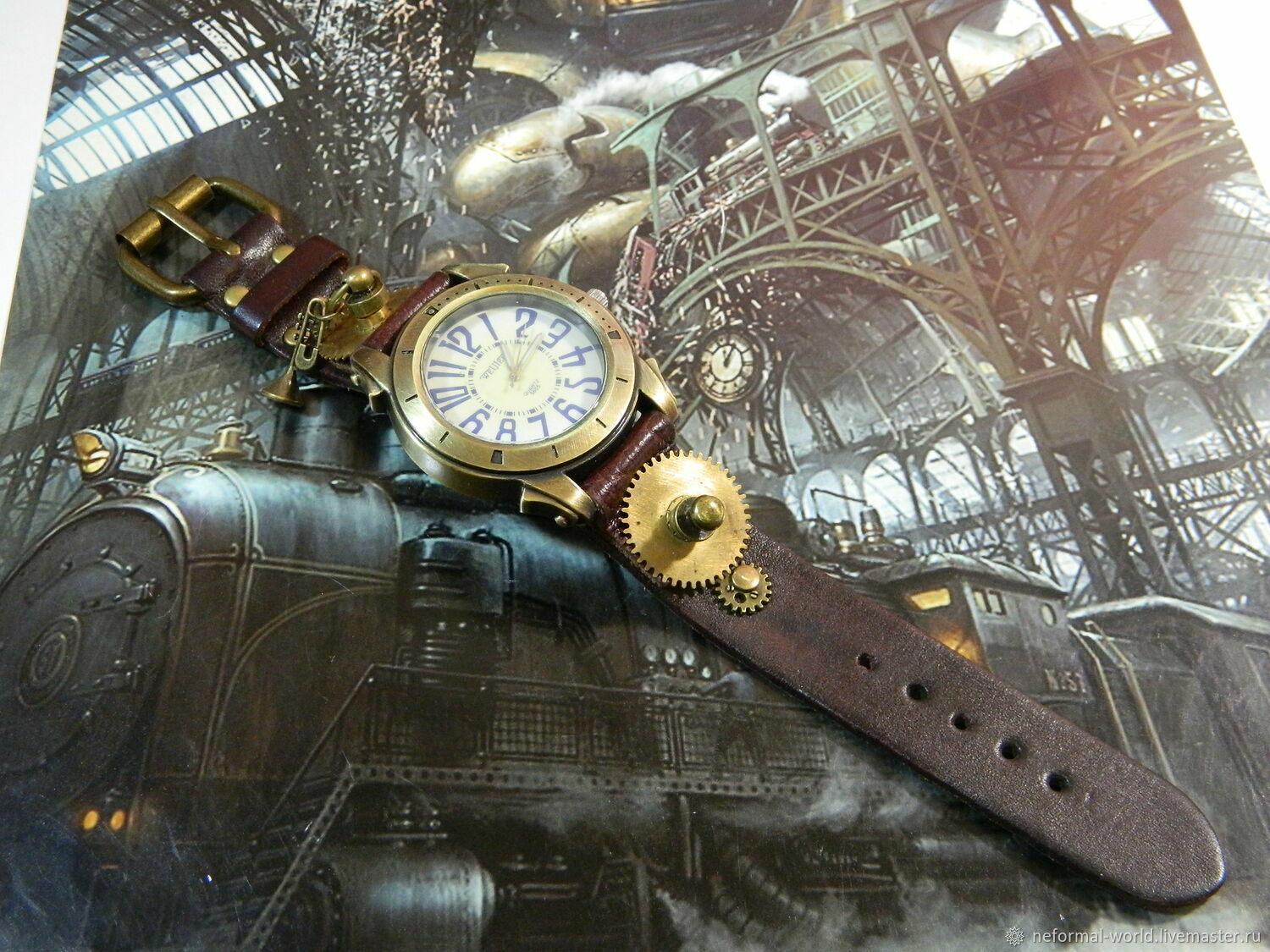 Steampunk wristwatch 'FUTURISM' quartz movement, Watches, Saratov,  Фото №1